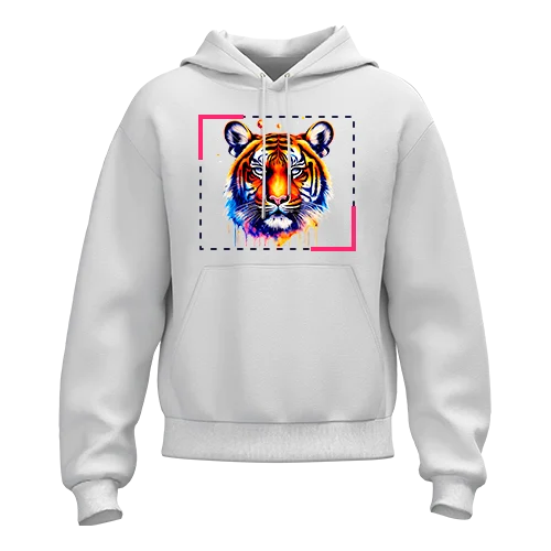 Hoodies full front DTF placement reference