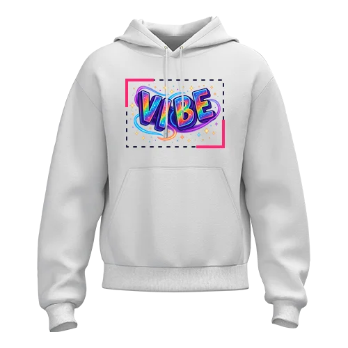 Hoodies center chest DTF placement reference