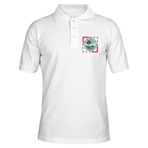 Polo Shirts left chest DTF placement reference
